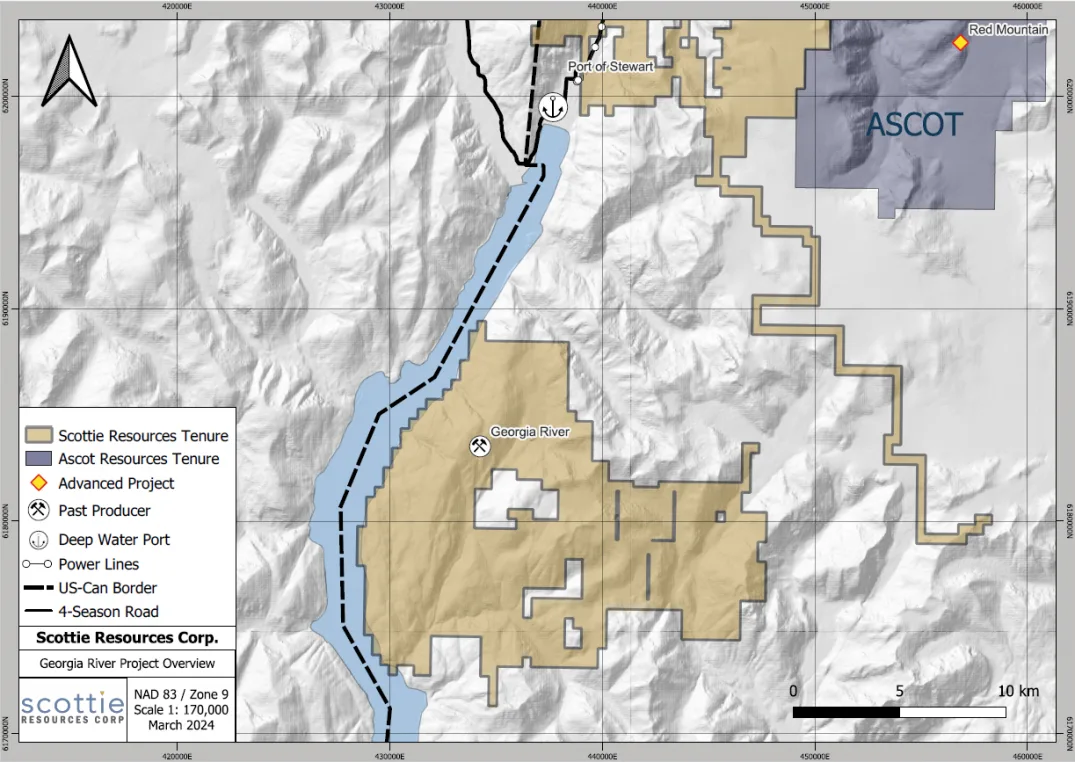 Claims map of the Georgia River project