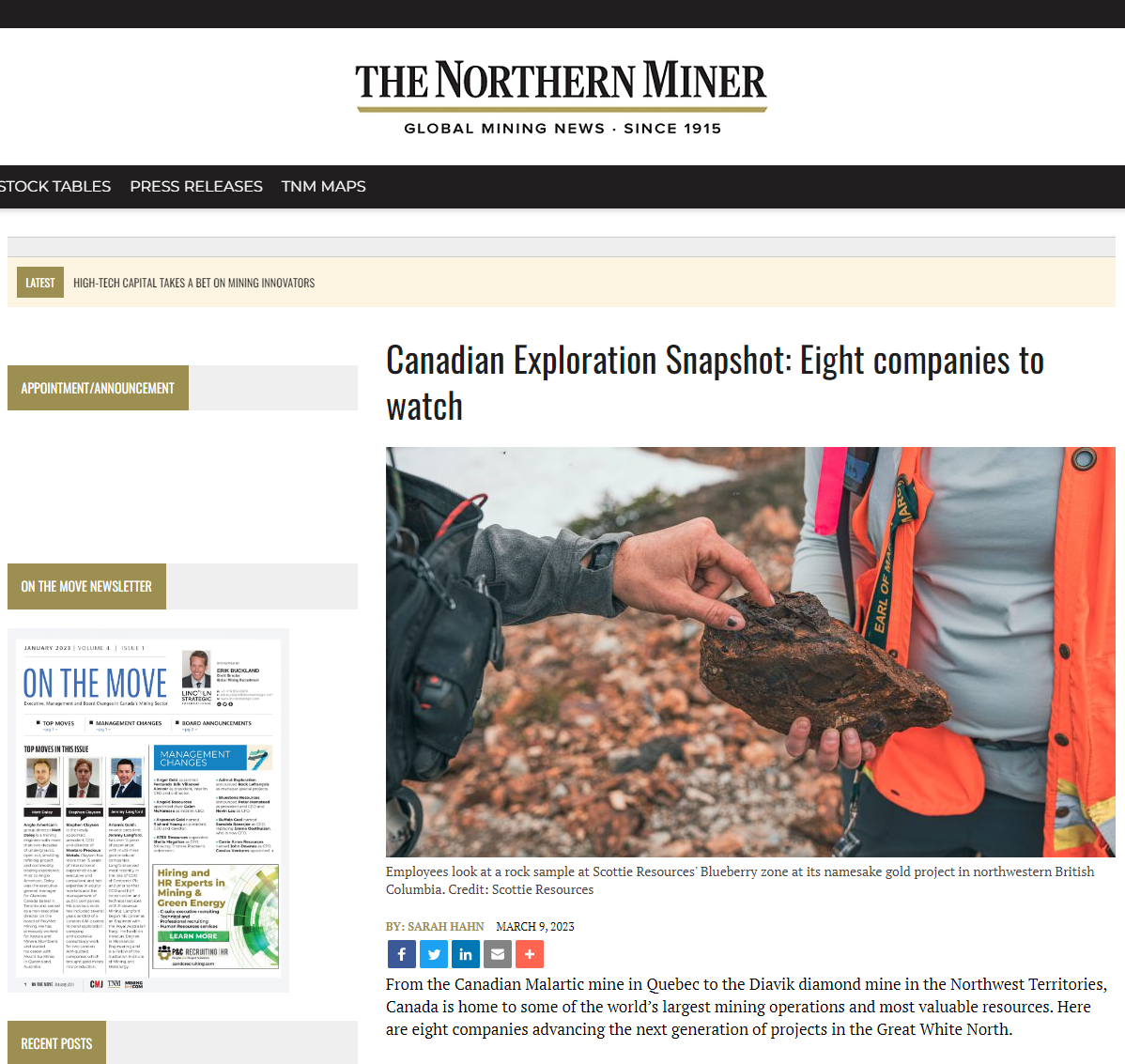 Canadian Exploration Snapshot: Eight companies to watch