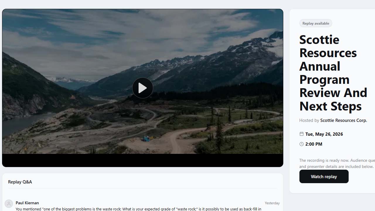 Scottie Resources Annual Program Review And Next Steps